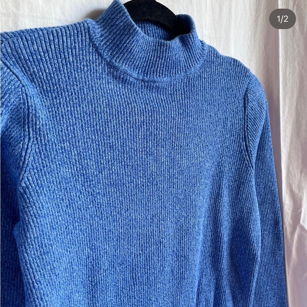 Blue Mock Neck
